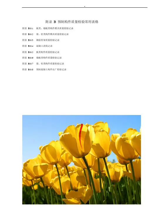 附录B预制构件质量检验常用表格.doc