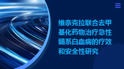 维奈克拉联合去甲基化药物治疗急性髓系白血病的疗效和安全性研究演示稿件