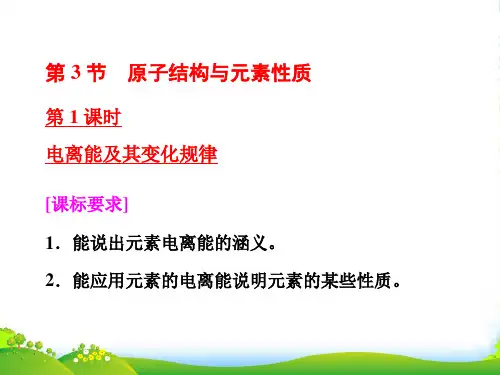 高中化学鲁科版选修三课件：第1章 第3节 第1课时 电离能及其变化规律(24张PPT)