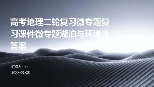 高考地理二轮复习微专题复习课件微专题湖泊与环境含答案