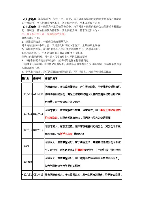 基孔制与基轴制