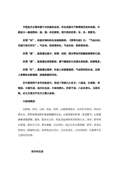 传统九大名方