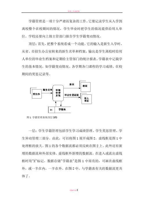 学籍管理系统数据流程图课件