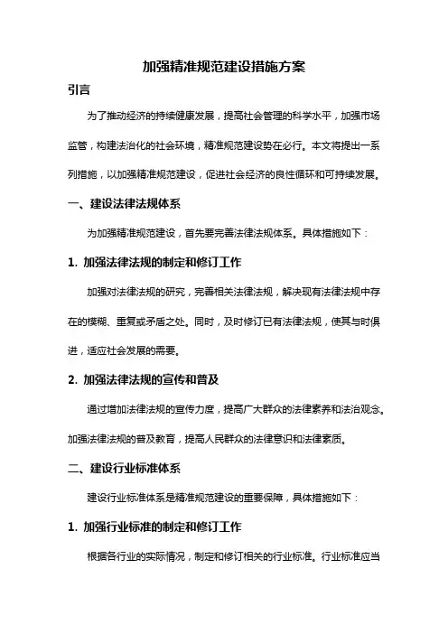 加强精准规范建设措施方案