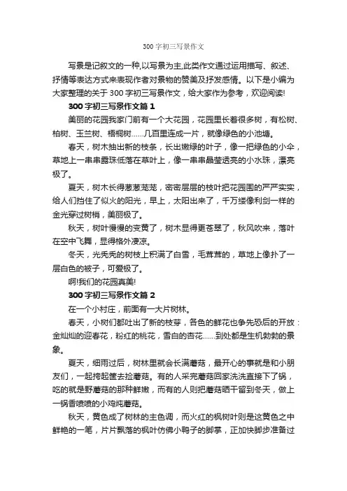 300字初三写景作文_初中写景作文_