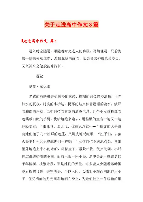 关于走进高中作文3篇