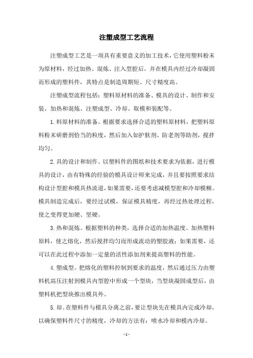 注塑成型工艺流程