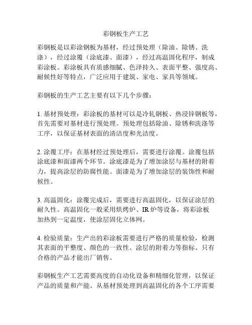 彩钢板生产工艺