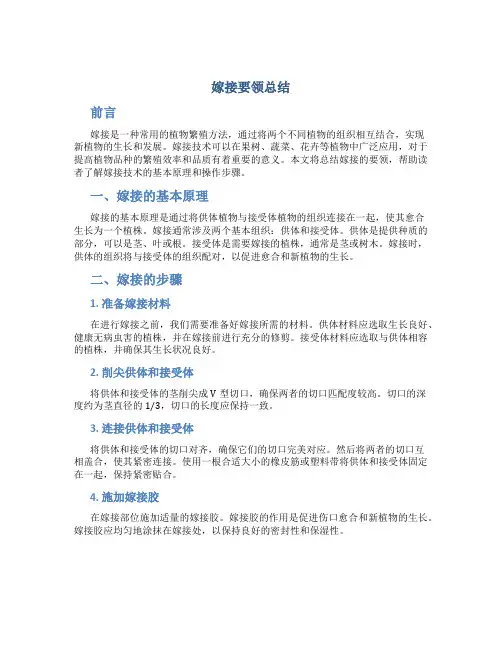 嫁接要领总结