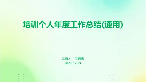 培训个人年度工作总结(通用)ppt