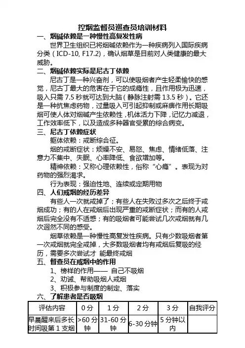 控烟监督员巡查员培训材料
