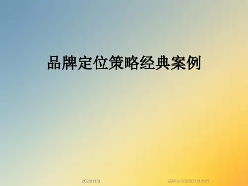 品牌定位策略经典案例