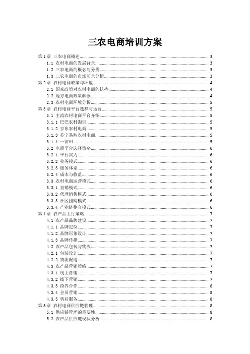 三农电商培训方案