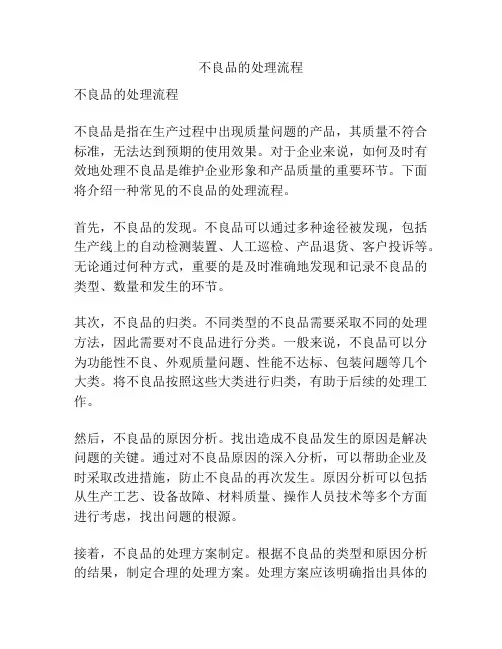 不良品的处理流程