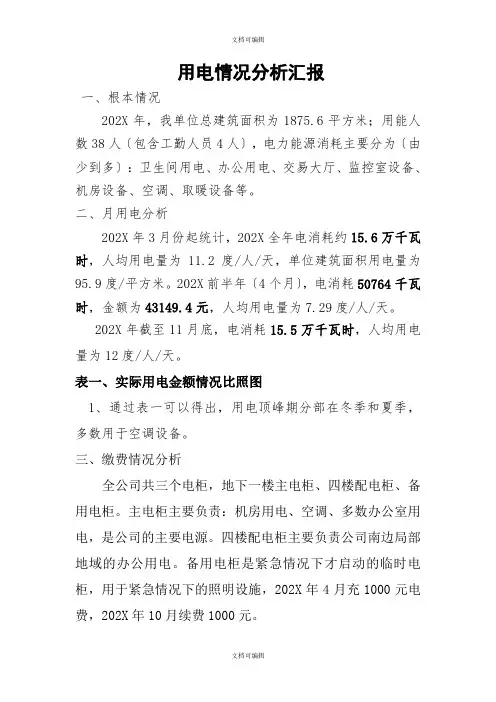 用电分析报告版