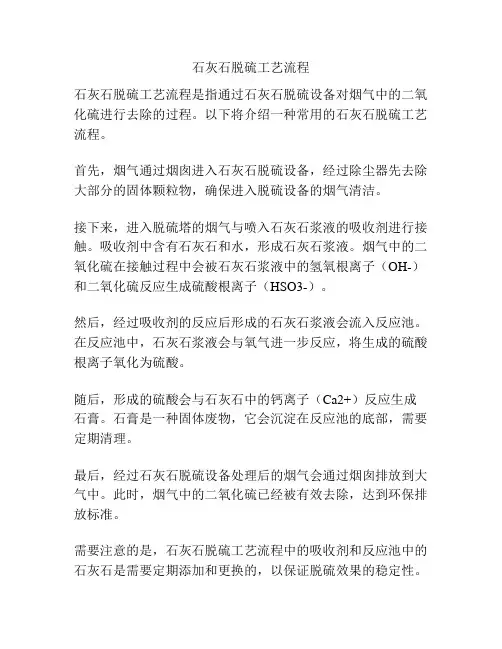 石灰石脱硫工艺流程