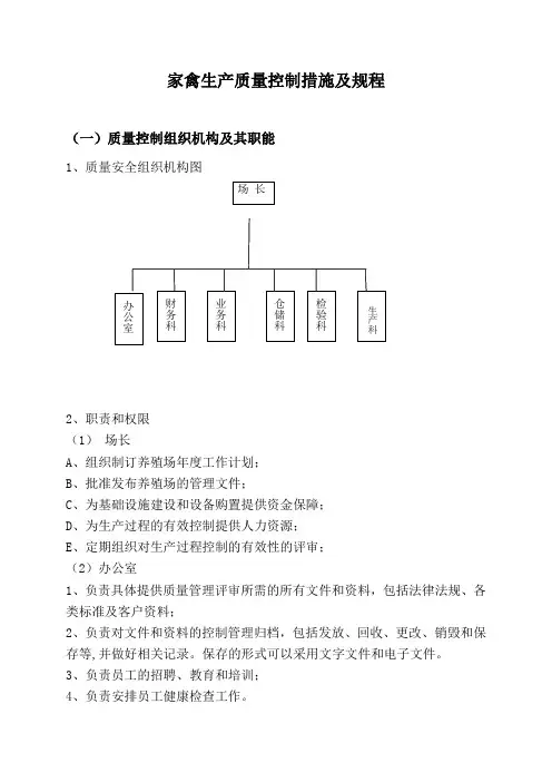 肉鸡生产质量控制措施及规程
