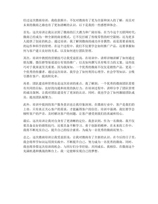 微商培训完的感想