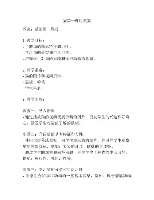 猫第一课时教案