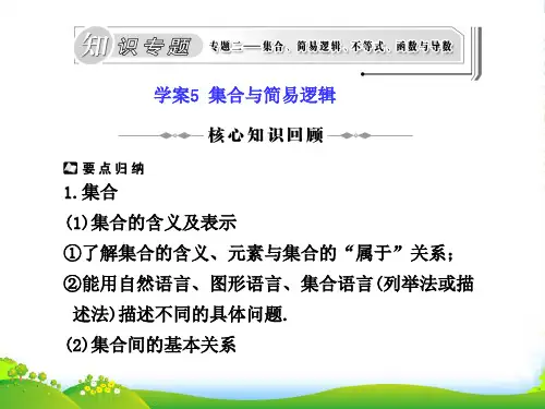 高三数学高考二轮复习专题课件5：集合与简易逻辑