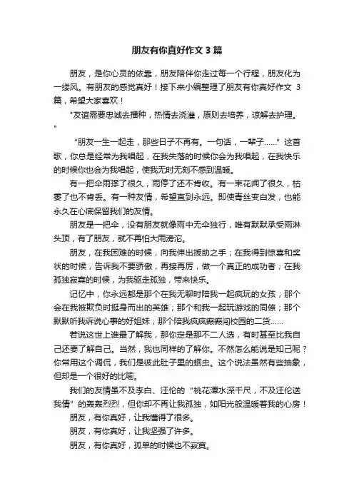 朋友有你真好作文3篇
