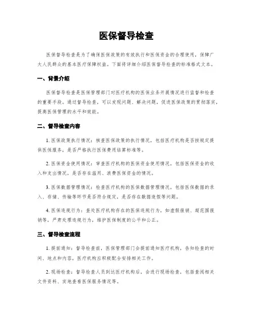 医保督导检查