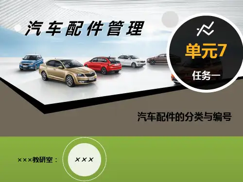 汽车配件的分类与编号(汽车配件管理7-1)