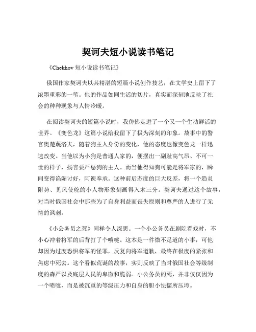 契诃夫短小说读书笔记