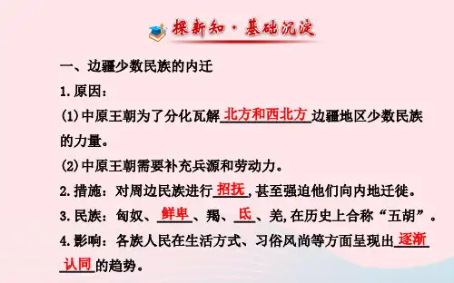 七年级历史上册第四单元政权分立与民族汇聚22北方的民族汇聚课件北师大版