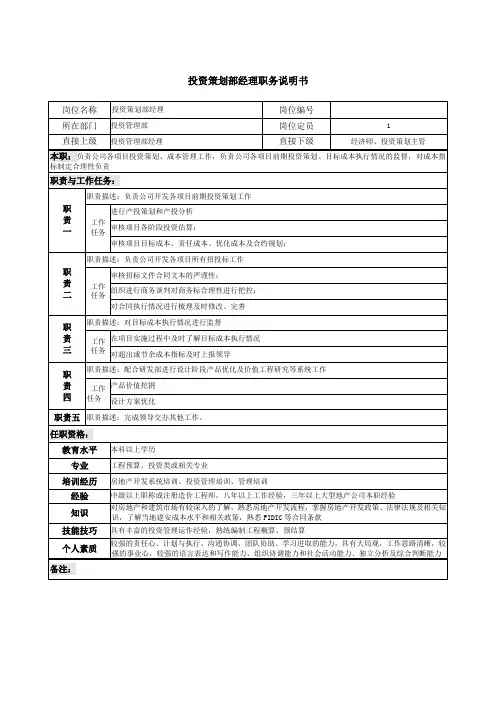 06-02-投资策划部经理职务说明书