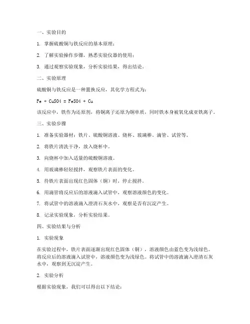 化学实验报告实验结论