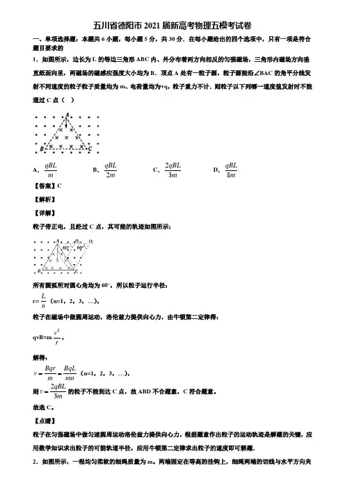 五川省德阳市2021届新高考物理五模考试卷含解析