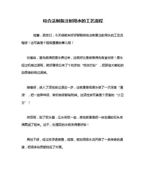 综合法制备注射用水的工艺流程