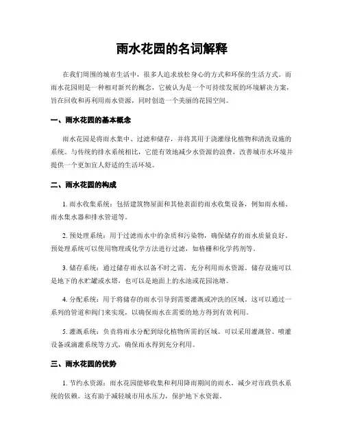 雨水花园的名词解释