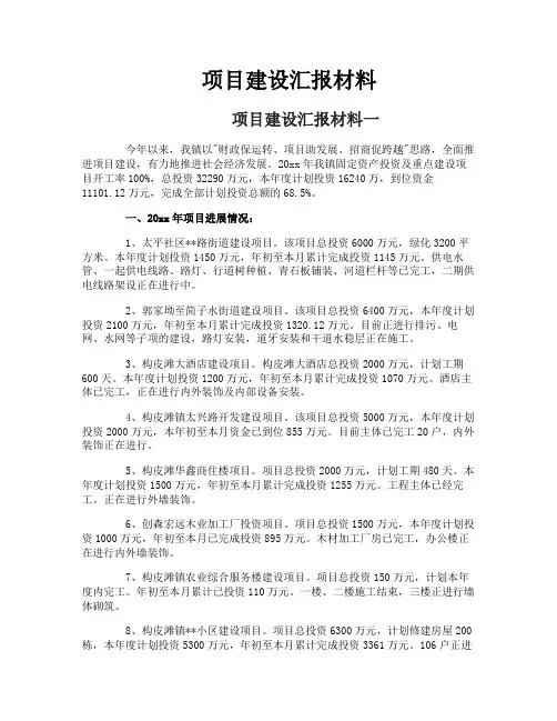 项目建设汇报材料