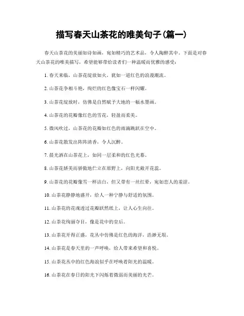 描写春天山茶花的唯美句子(精选两篇)