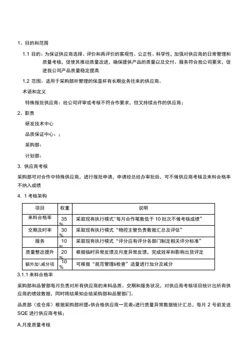 供应商考核机制