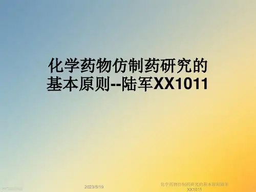 化学药物仿制药研究的基本原则陆军XX1011