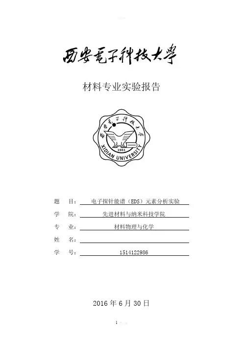 材料分析(EDS)实验报告