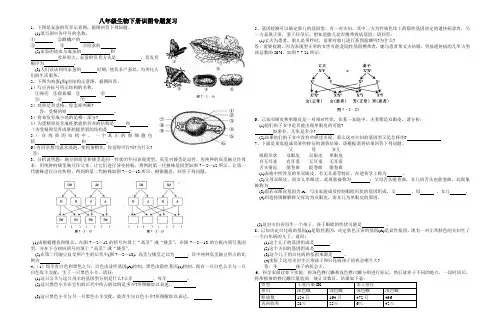 八年级生物下册识图专题复习