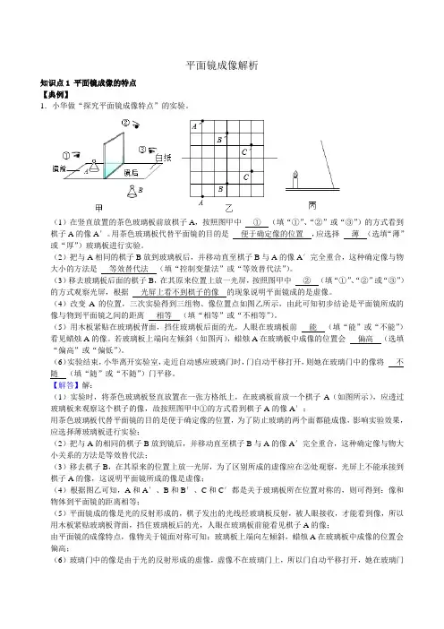 平面镜成像解析