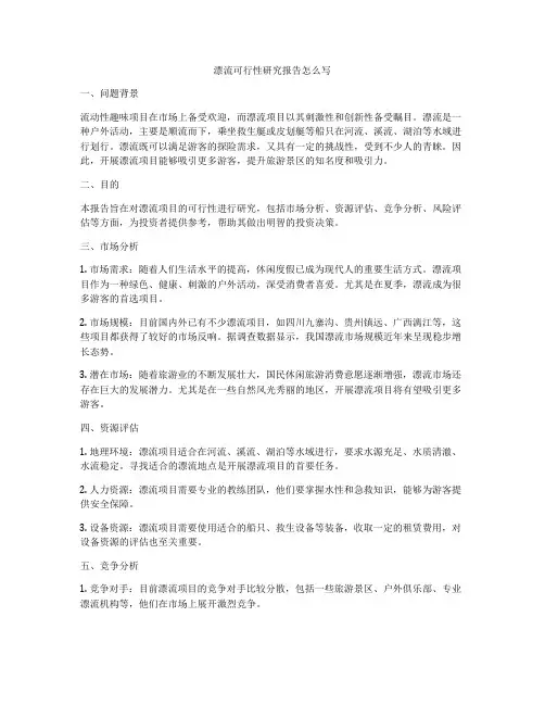 漂流可行性研究报告怎么写