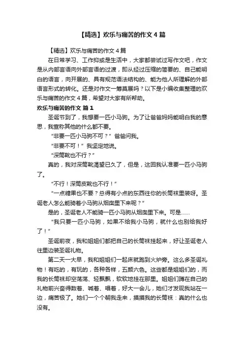 【精选】欢乐与痛苦的作文4篇