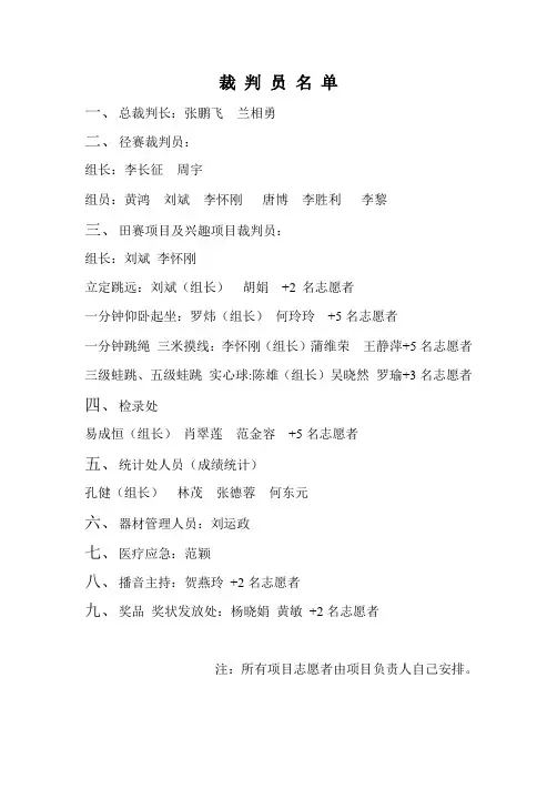 2017中学运动会秩序册
