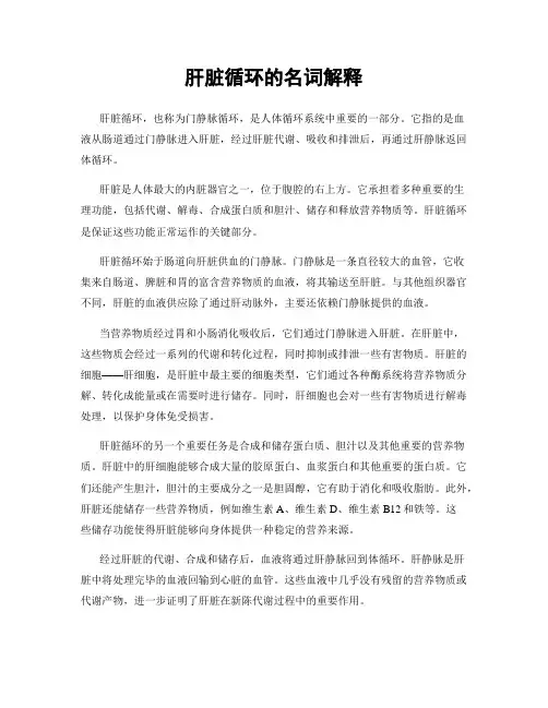 肝脏循环的名词解释