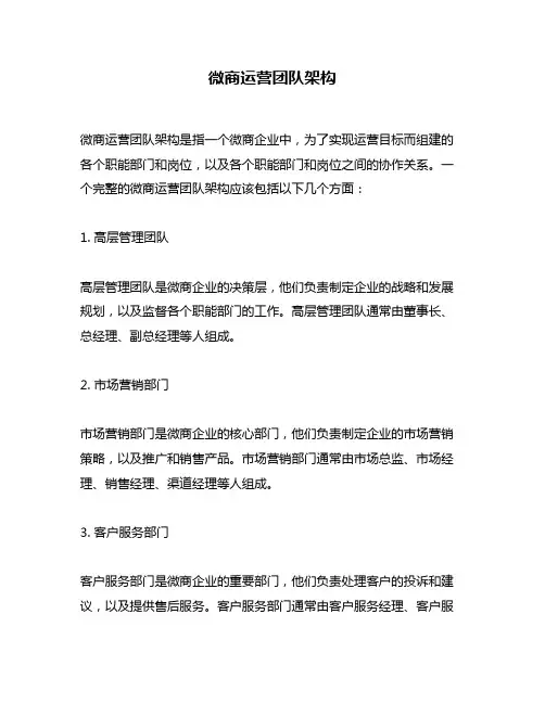微商运营团队架构