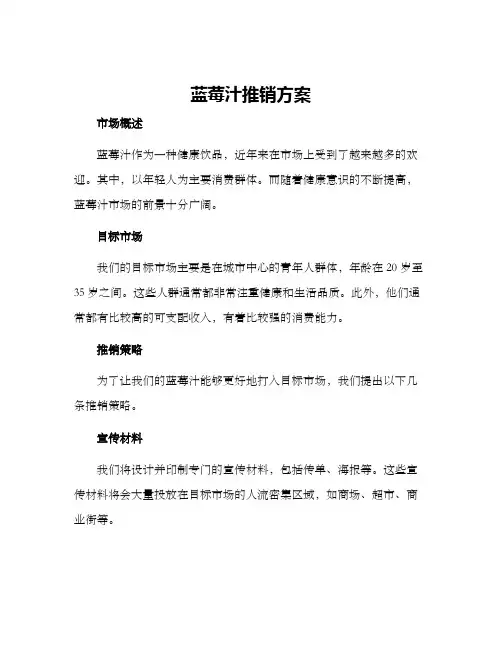蓝莓汁推销方案