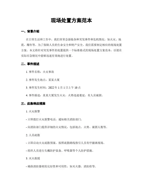 现场处置方案范本