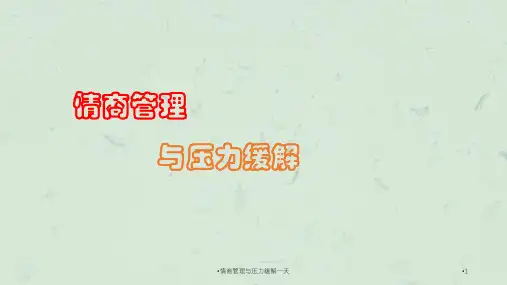情商管理与压力缓解一天课件