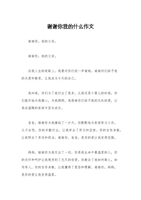 谢谢你我的什么作文